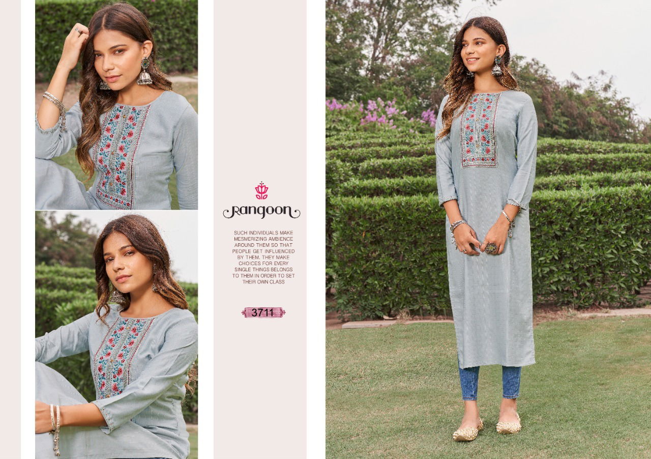 Rangoon Classic 3 New Designer Party Wear Cotton Designer Kurti Collection